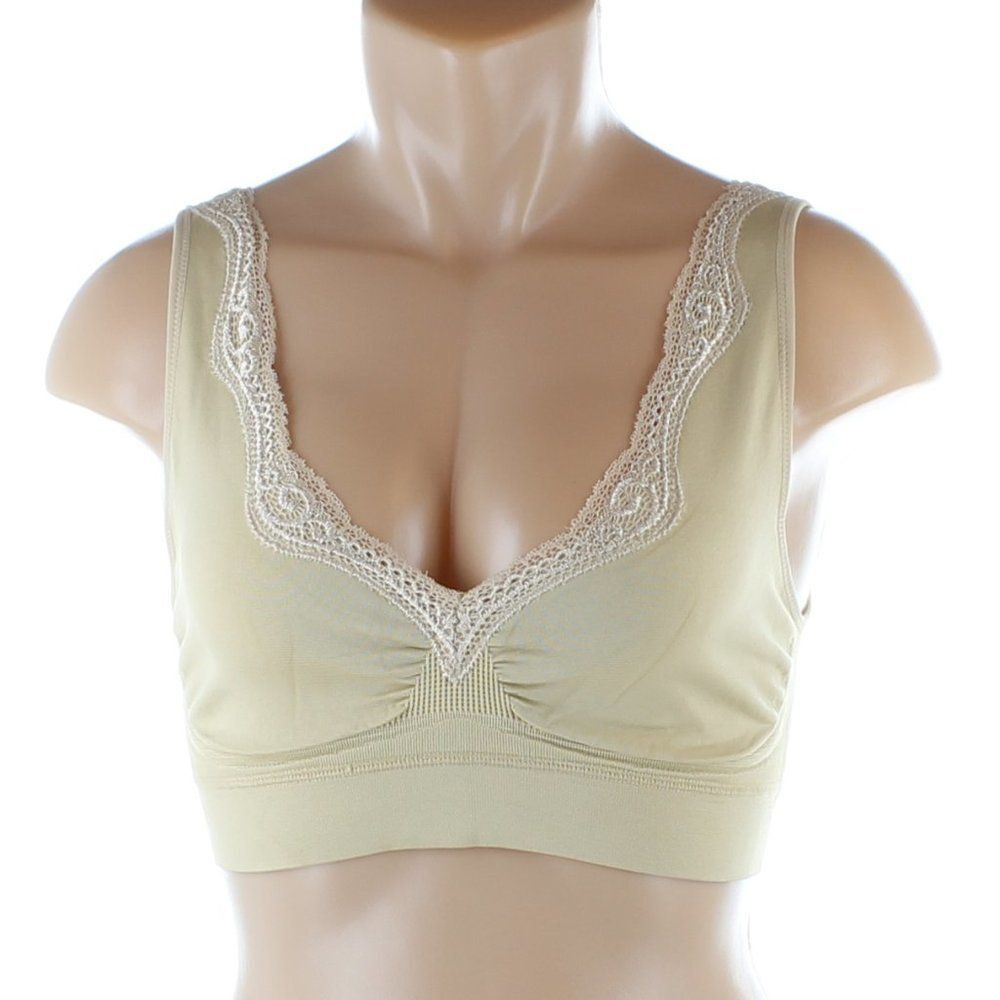 Breezies Lace Seamless Lounge Bra  - Nude